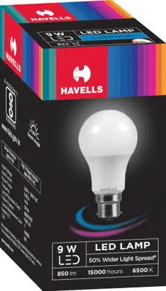 HAVELLS 9 W Basic Round B22 LED Bulb  (White)
